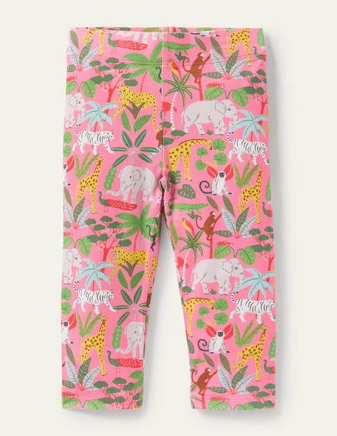 Fun Cropped Leggings - Pink Lemonade Jungle