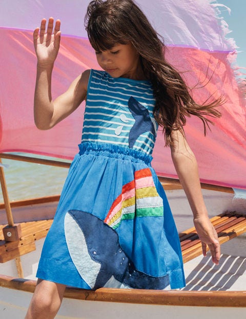Appliqué Woven Mix Dress - Moroccan 