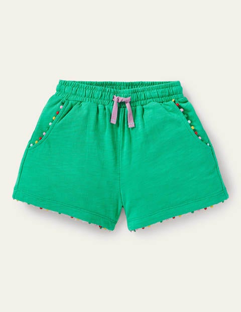 Charlie Pom Jersey Shorts - Tropical Green