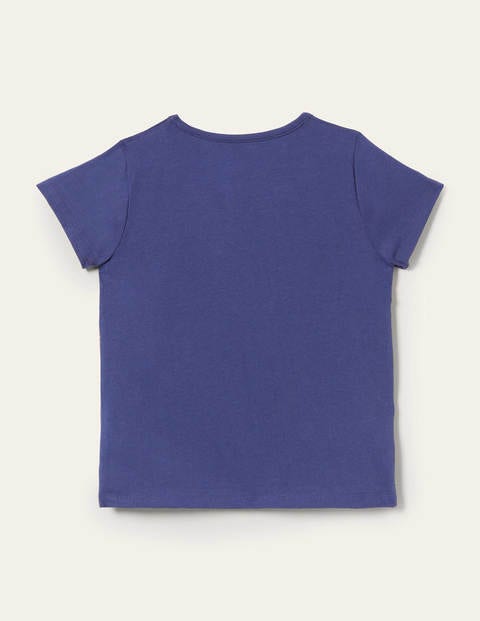 Kurzärmliges T-Shirt mit Applikation - Segelblau/Rot, Panda