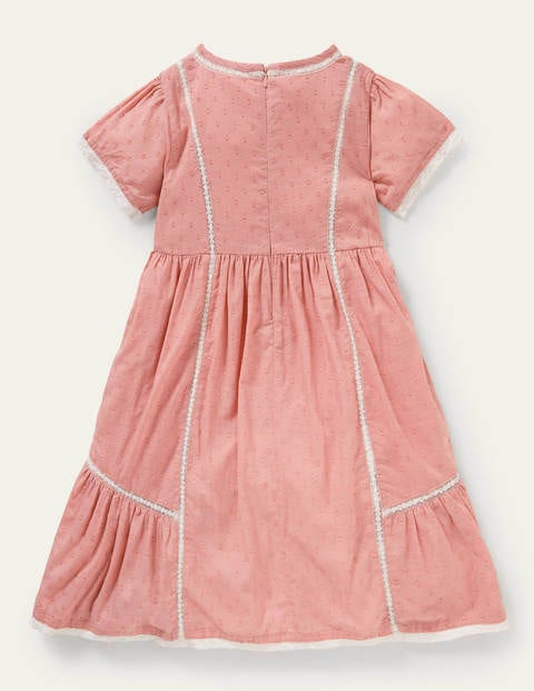 Embroidered Nostalgic Dress - Almond Pink