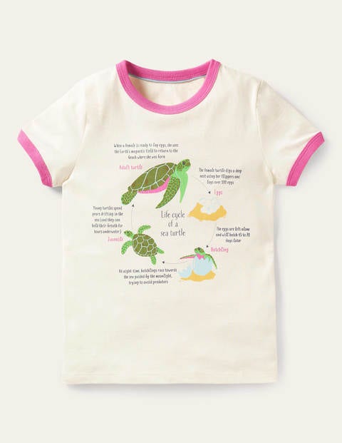 T-Shirt mit lustigen Fakten - Naturweiß, Schildkröten