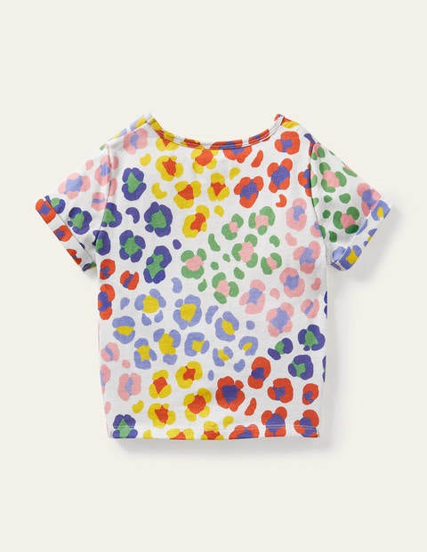 Tie-front T-shirt - Multi Medium Leopard Print
