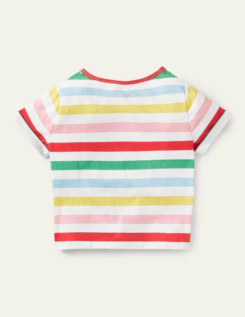 Tie-front T-shirt - Multi Stripe
