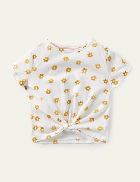 T-Shirt zum Binden - Weiß, Foliengänseblümchen