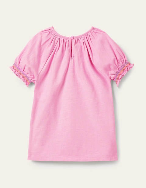 Smocked Raglan T-shirt - Rosebay Pink