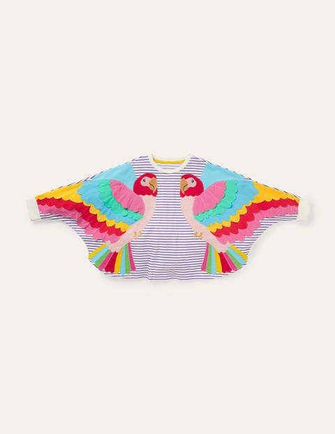 Appliqué Sweatshirt - Ivory / Starboard Parrot
