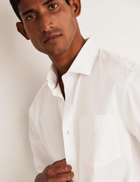 Cutaway Collar Poplin Shirt - White
