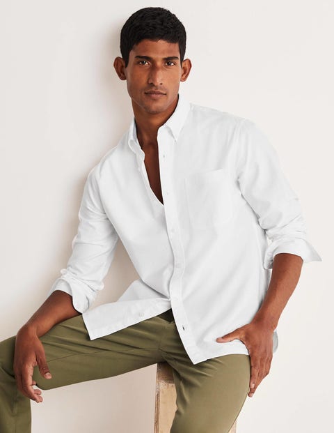 Button Down Slim Shirt - White