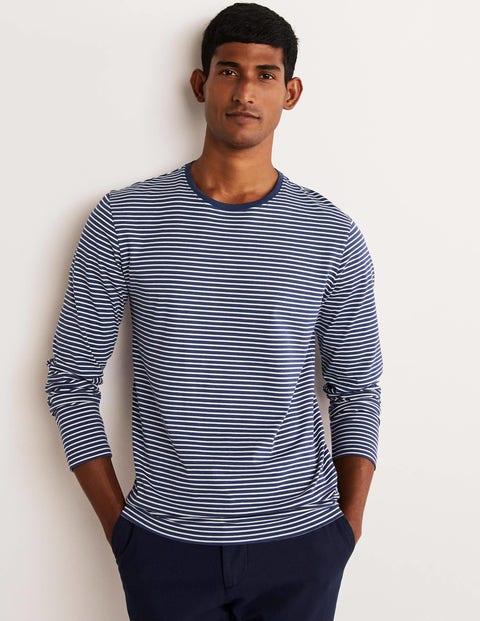 Classic Long-sleeved T-shirt - Navy/Ivory Stripe