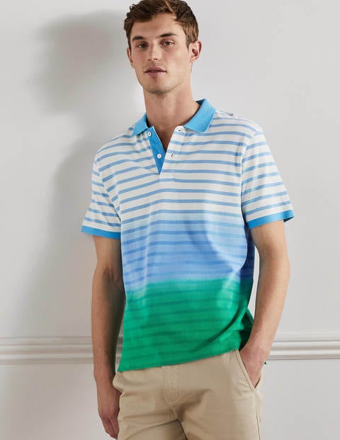 Boden Navy Multi Piqué Polo Shirt