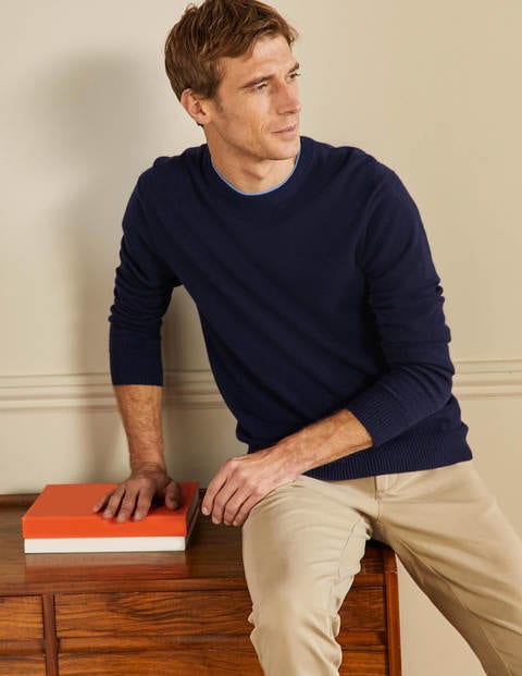 Cashmere Crew Neck Jumper - Navy Cashmere Crew Neck Jumper - Navy