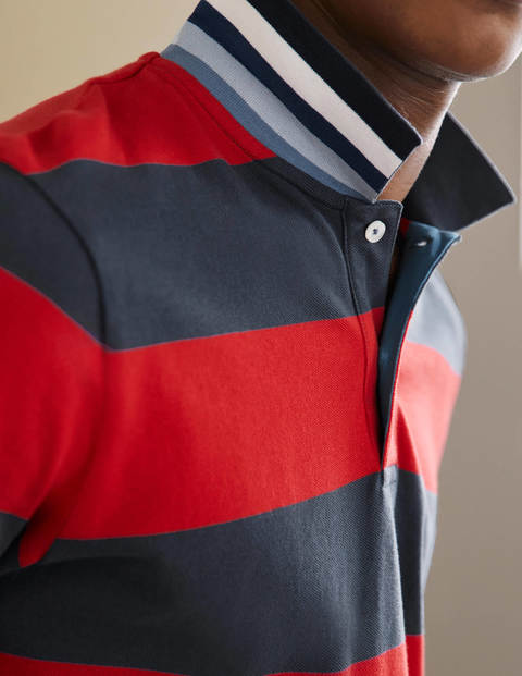Piqué Polo Shirt - Post Box Red/ Ensign Stripe