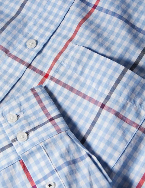 Chemise slim classique en popeline - Carreaux bleu céleste Chemise slim classique en popeline - Carreaux bleu céleste