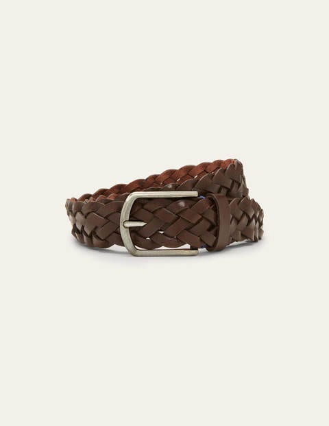 Leather Plaited Belt - Brown Leather Plaited Belt - Brown