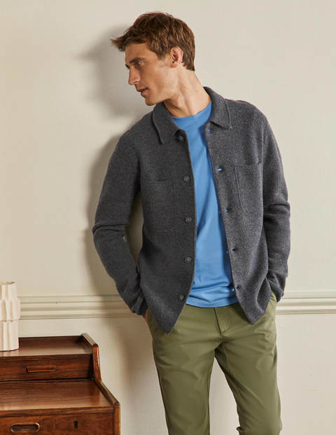Farley Merino Knitted Jacket - Charcoal Melange Farley Merino Knitted Jacket - Charcoal Melange