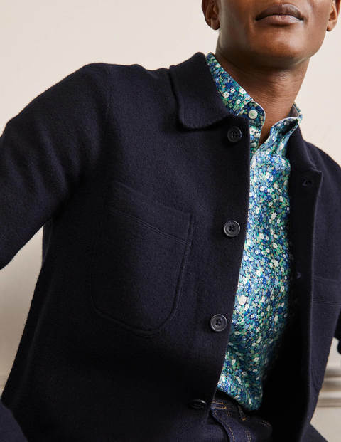 Farley Merino Knitted Jacket - Navy Farley Merino Knitted Jacket - Navy