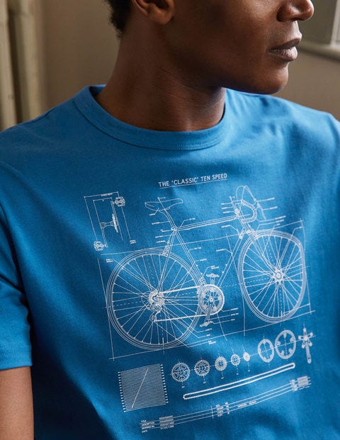 Kingston T-Shirt - Französisches Blau, Fahrrad