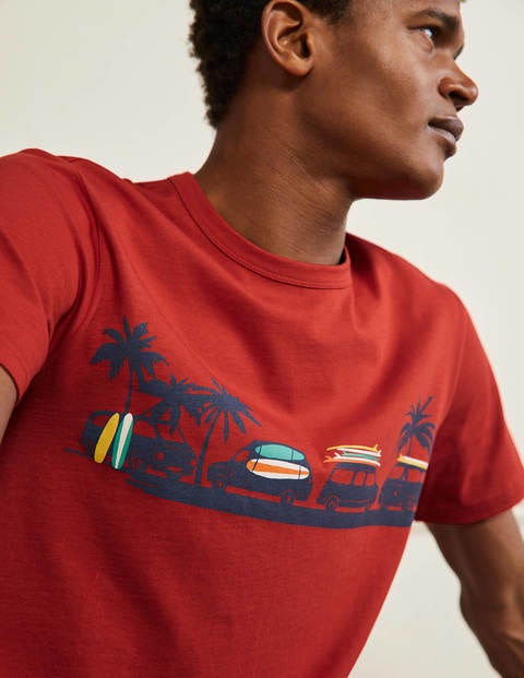 T-shirt Kingston - Camping-cars rouge vintage