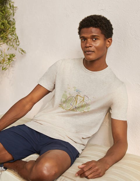 Kingston T-shirt - Oatmeal Marl Bike Kingston T-shirt - Oatmeal Marl Bike