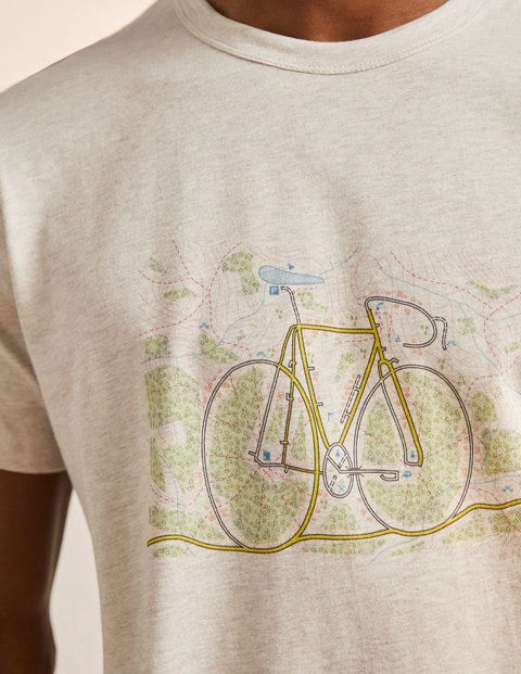Kingston T-Shirt - Hellbeige Meliert, Fahrrad