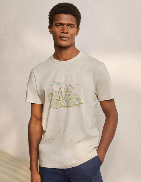 Kingston T-shirt - Oatmeal Marl Bike Kingston T-shirt - Oatmeal Marl Bike