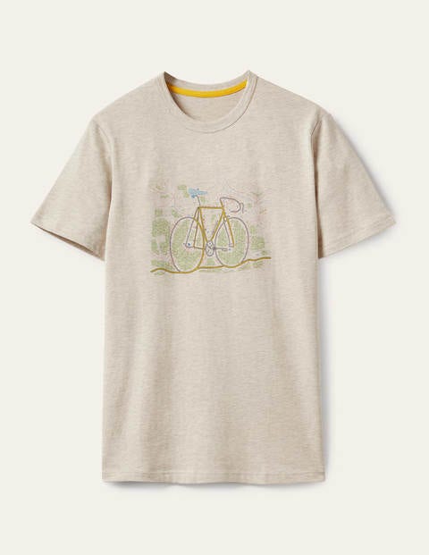 Kingston T-shirt - Oatmeal Marl Bike Kingston T-shirt - Oatmeal Marl Bike