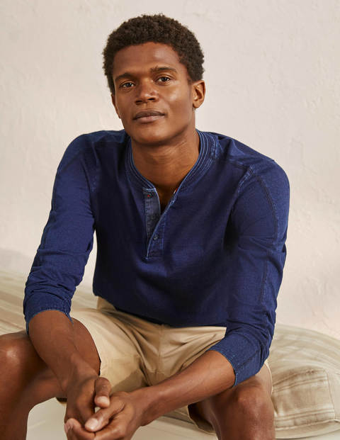 Long Sleeve Henley - Indigo Long Sleeve Henley - Indigo