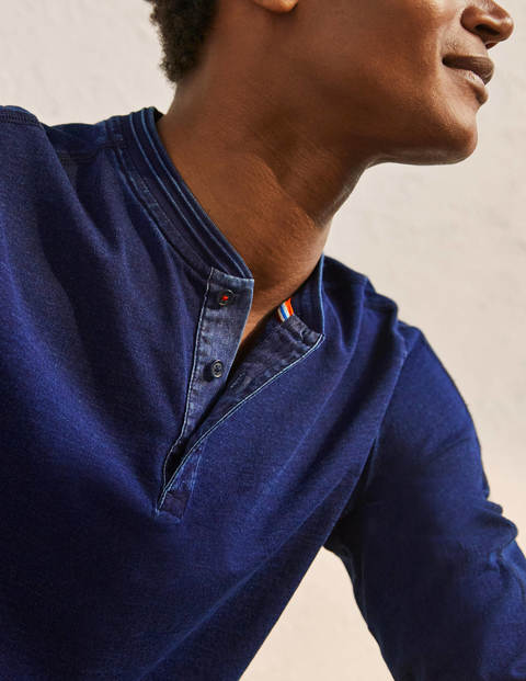 Long Sleeve Henley - Indigo Long Sleeve Henley - Indigo