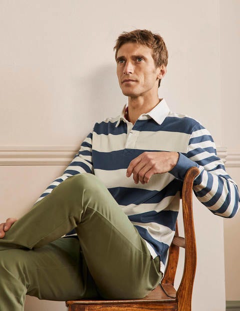 Rugby Shirt - Ensign Blue/ Ecru Rugby Shirt - Ensign Blue/ Ecru
