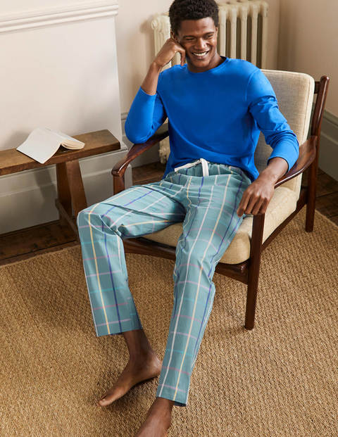 Cotton Poplin Pajama Bottoms - Storm Blue Tattershall Cotton Poplin Pajama Bottoms - Storm Blue Tattershall
