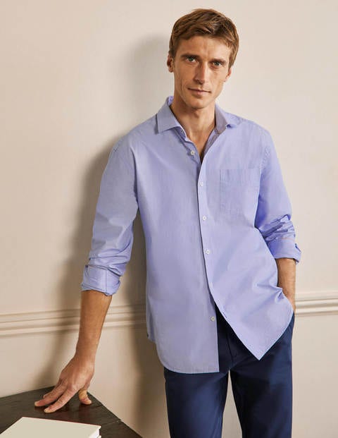 Classic Poplin Shirt - Blue End on End Classic Poplin Shirt - Blue End on End