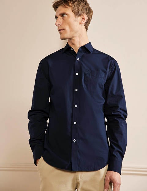 Classic Poplin Shirt - Navy Classic Poplin Shirt - Navy