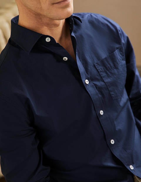 Classic Poplin Shirt - Navy Classic Poplin Shirt - Navy