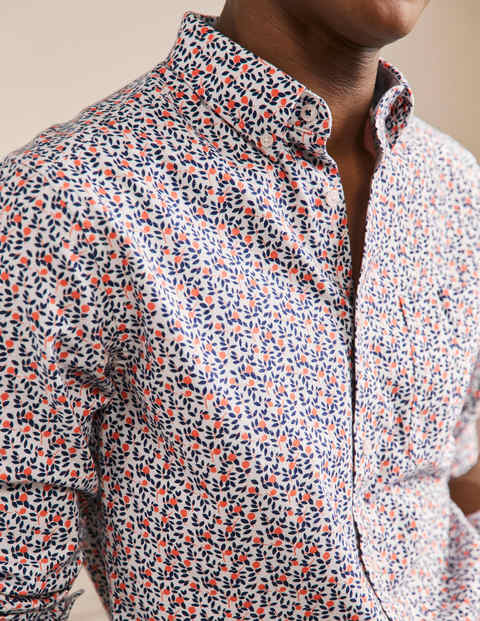 Button Down Oxford Shirt - Persimmon Fruit Foliage