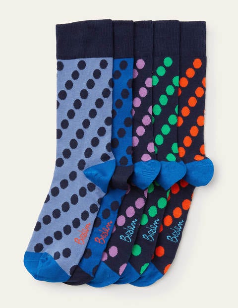 5 Pack Favourite Socks - Diagonal Spot Multi Pack 5 Pack Favourite Socks - Diagonal Spot Multi Pack