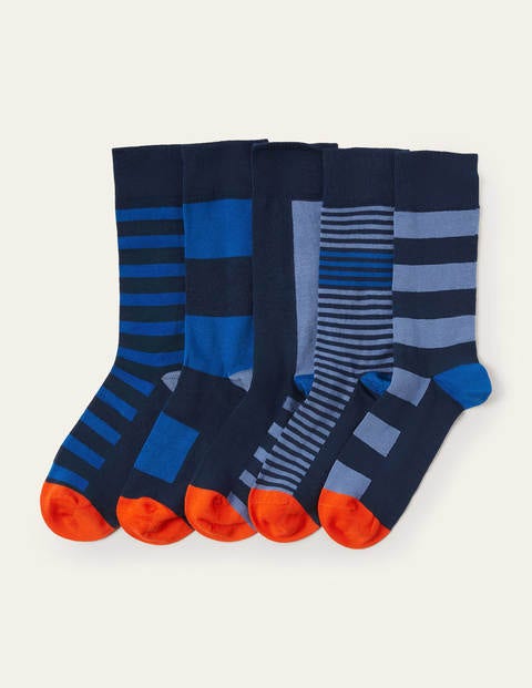 5 Pack Favourite Socks - Blues Stripe Pack