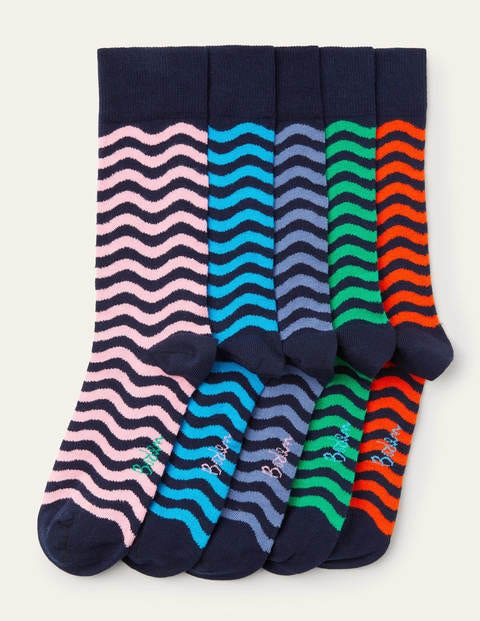 5 Pack Favourite Socks - Wave Multi Pack