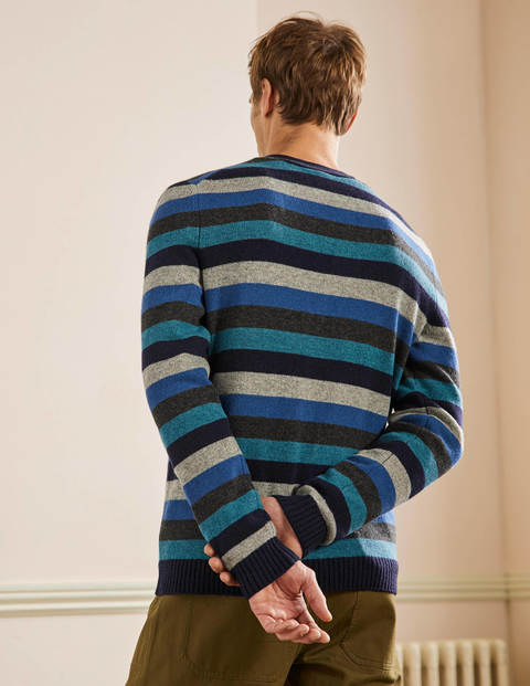 Lambswool Stripe Cardigan - Multi Stripe Lambswool Stripe Cardigan - Multi Stripe