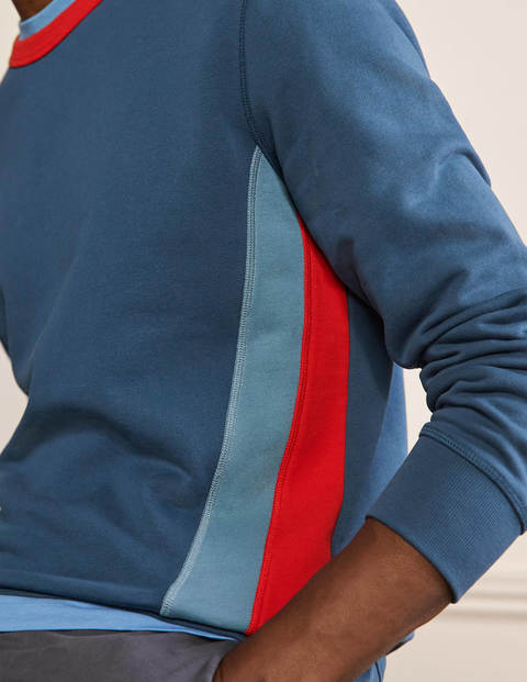 Side Stripe Sweatshirt - Ensign Blue/ Red Side Stripe