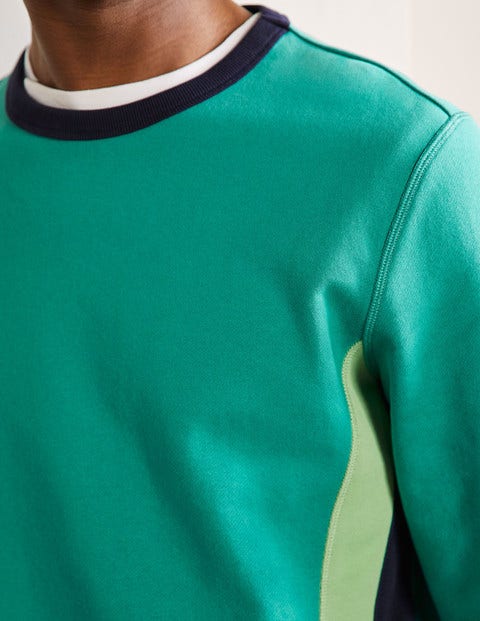 Side Stripe Sweatshirt - Sardinia Green/ Navy Stripe