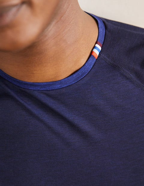 Langärmliges Sportshirt - Weltraumblau, Blockfarben Langärmliges Sportshirt - Weltraumblau, Blockfarben