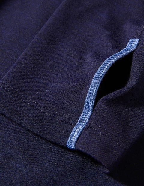 Langärmliges Sportshirt - Weltraumblau, Blockfarben Langärmliges Sportshirt - Weltraumblau, Blockfarben