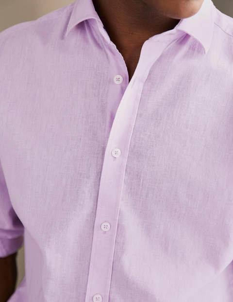 Leinenhemd mit Cutaway-Kragen - Kühles Violett