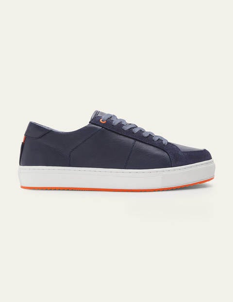 Leather Colourpop Trainers - Navy