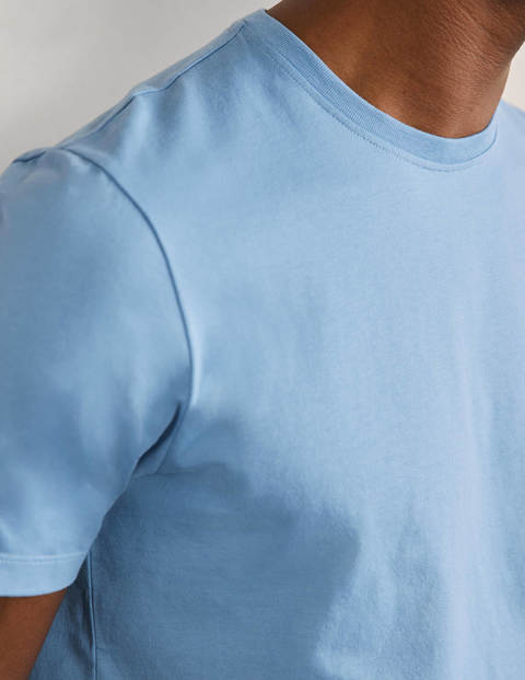 Klassisches Baumwoll-T-Shirt - Flechtenblau