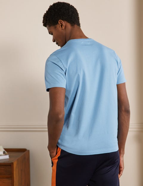 Klassisches Baumwoll-T-Shirt - Flechtenblau Klassisches Baumwoll-T-Shirt - Flechtenblau