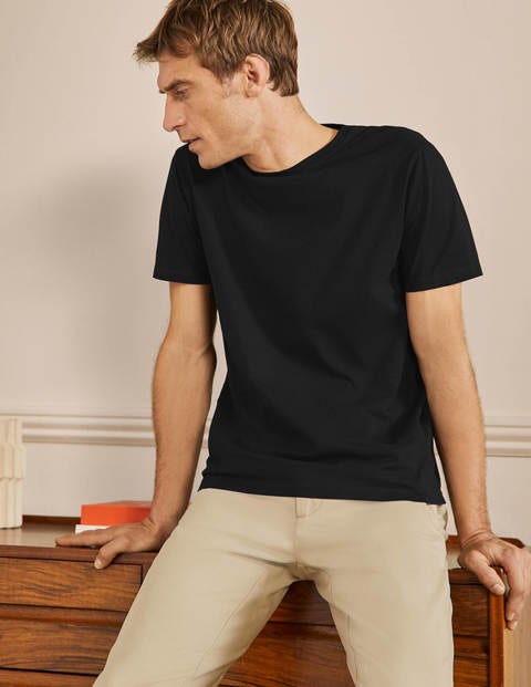 Klassisches Baumwoll-T-Shirt - Schwarz Klassisches Baumwoll-T-Shirt - Schwarz