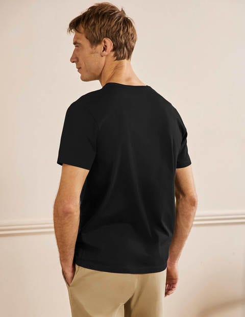 Klassisches Baumwoll-T-Shirt - Schwarz Klassisches Baumwoll-T-Shirt - Schwarz