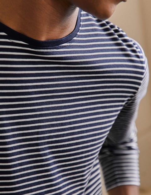 Classic Long-Sleeved T-shirt - Navy/Ivory Stripe